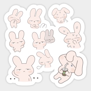 a cute rabbit character, cute, lovely, adorable, charming, sweet animal friends Sticker